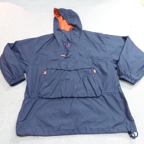 American Vintage Other - Vintage Structure Jacket Large Blue Anorak Nylon 1/4 Zip Cinch Waist